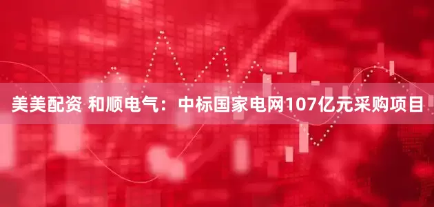 美美配资 和顺电气：中标国家电网107亿元采购项目